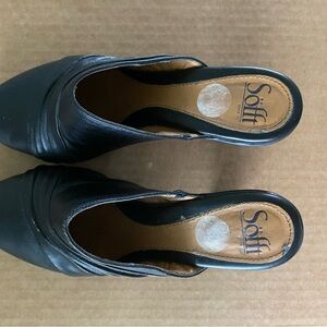Sofft Black Leather Mules with Open Back